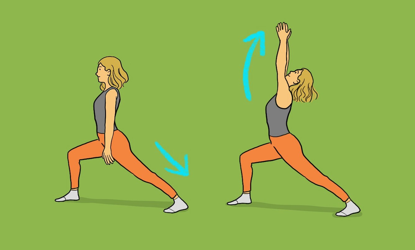 Illustration der Yoga-Übung der Krieger