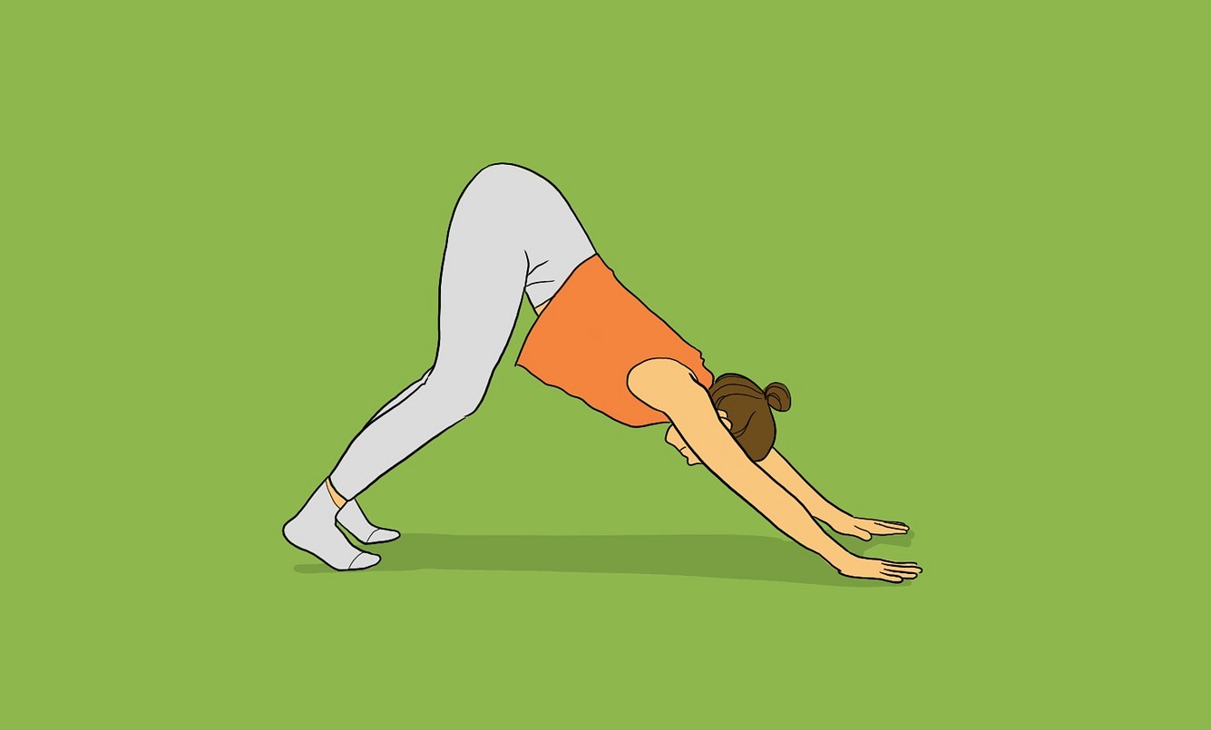 Illustration der Yoga-Übung der herabschauende Hund