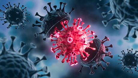 Coronaviren in Blau und Mutante in Rot - Foto: istock/peterschreiber.media