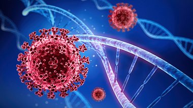 Virus und DNA-Strang - Foto: istock/peterschreiber.media