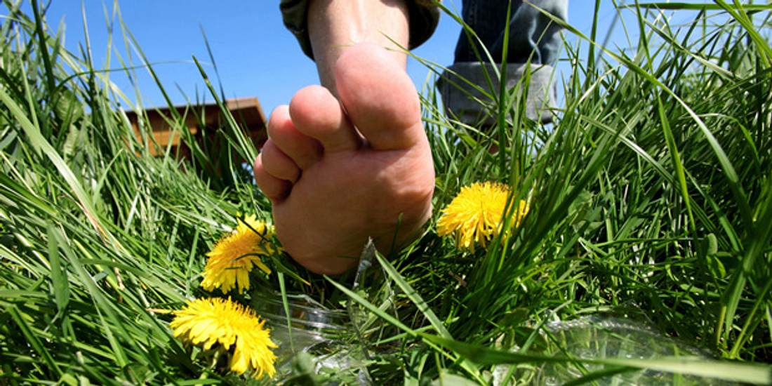 Laufen auf natürlichem Untergrund wirkt wie eine natürliche Fußmassage.