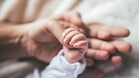 Hand eines Babys fasst um den Daumen eines Erwachsenen - Foto: istock_Pekic