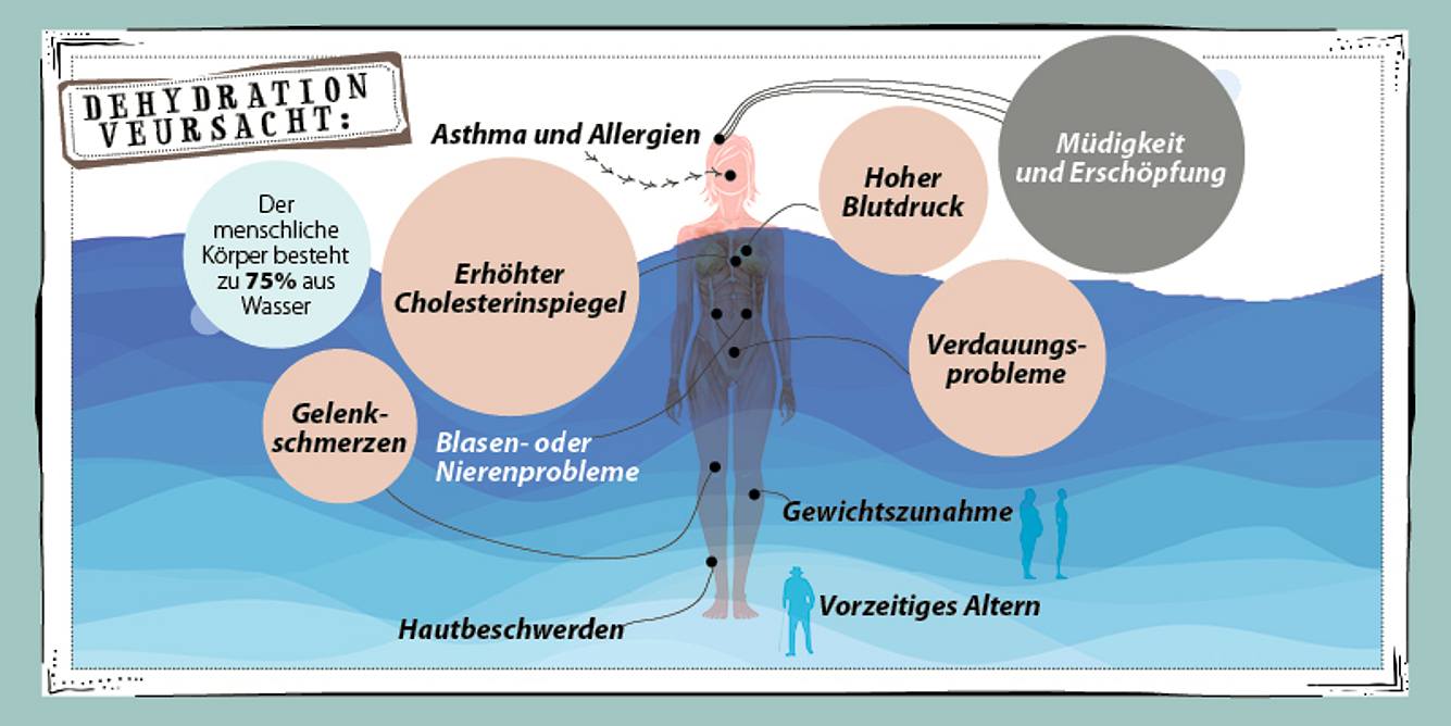 Grafik Wassermangel im Körper