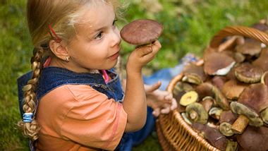 Mädchen mit gesammelten Pilzen - Foto: Fotolia