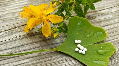Ein Ginkgo-Blatt mit Tabletten - Foto: Fotolia