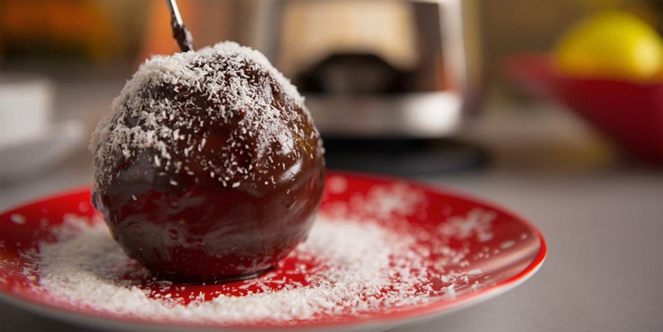 Apfel in Schokolade
