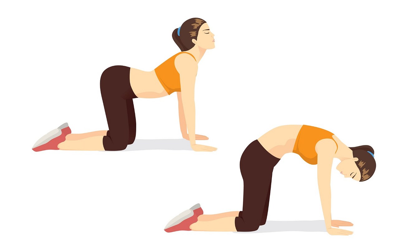 Zeichnung Yoga-Übung Buckel