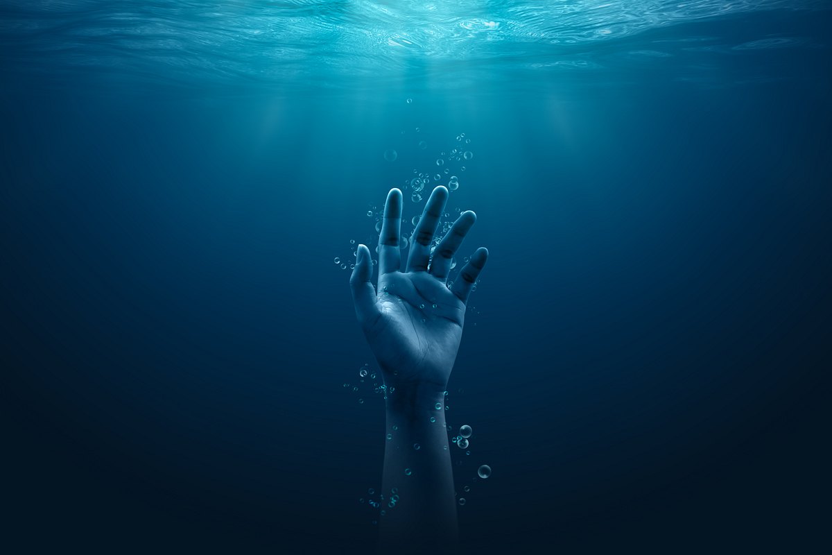 Hand unter Wasser