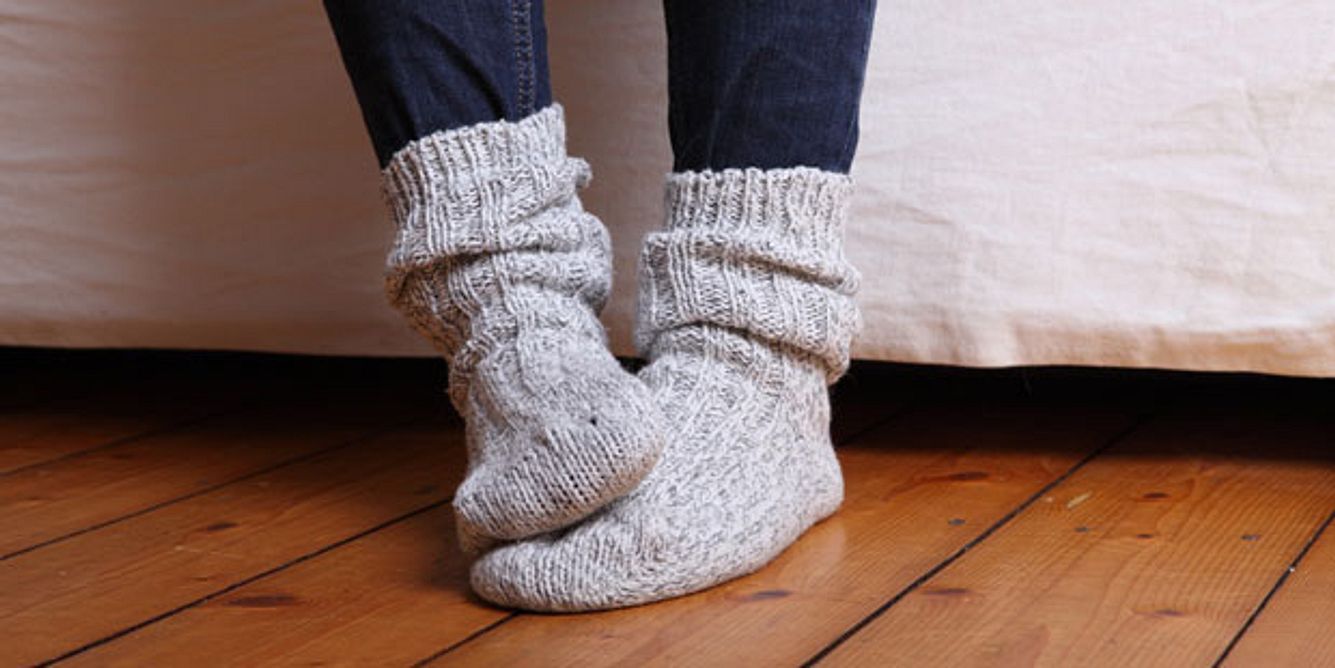 Füße in warmen Socken