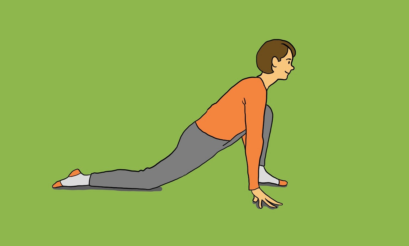 Yin-Yoga-Pose Drache als Illustration