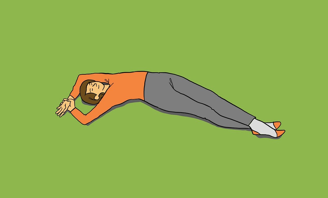 Yin-Yoga-Pose Halbmond als Illustration