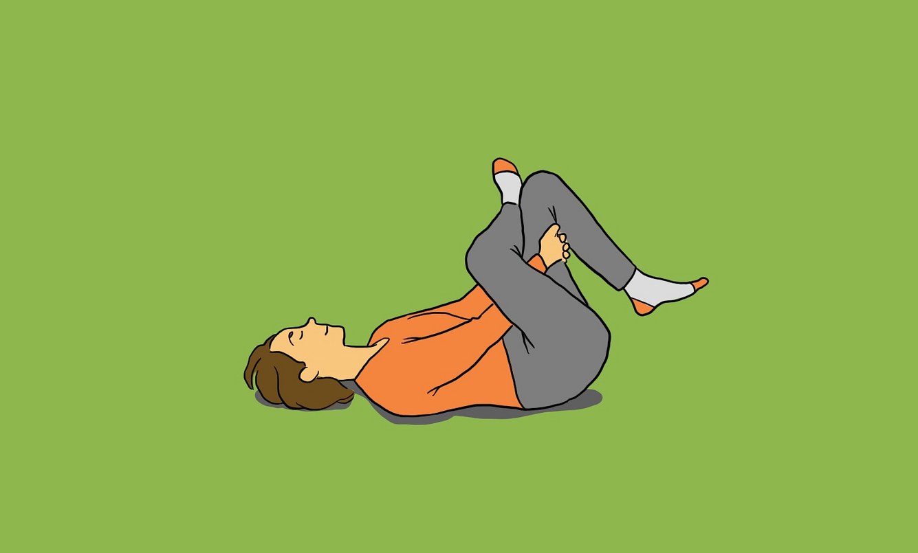 Yin-Yoga-Pose Nadelöhr als Illustration