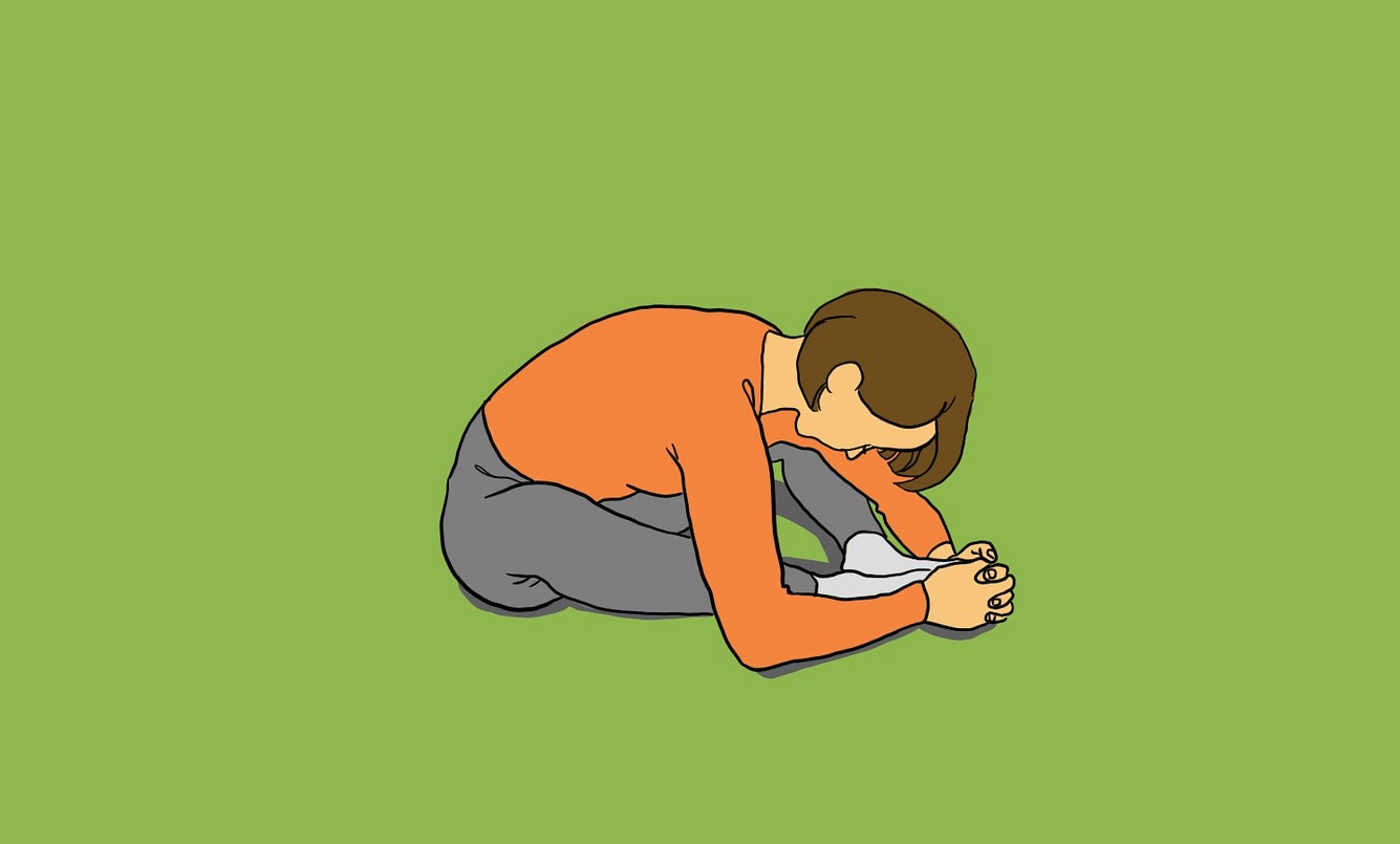 Yin-Yoga-Pose Schmetterling als Illustration