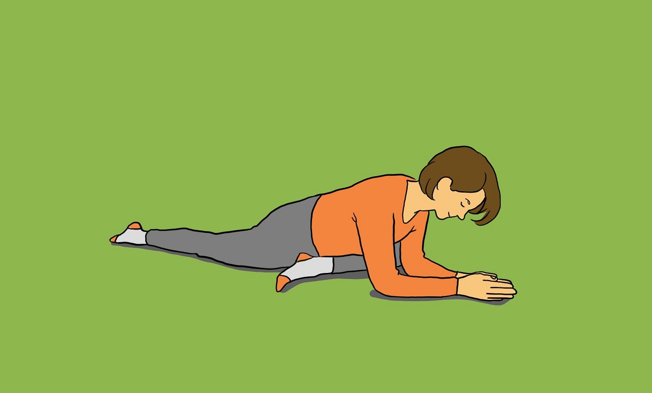 Yin-Yoga-Pose Schwan als Illustration