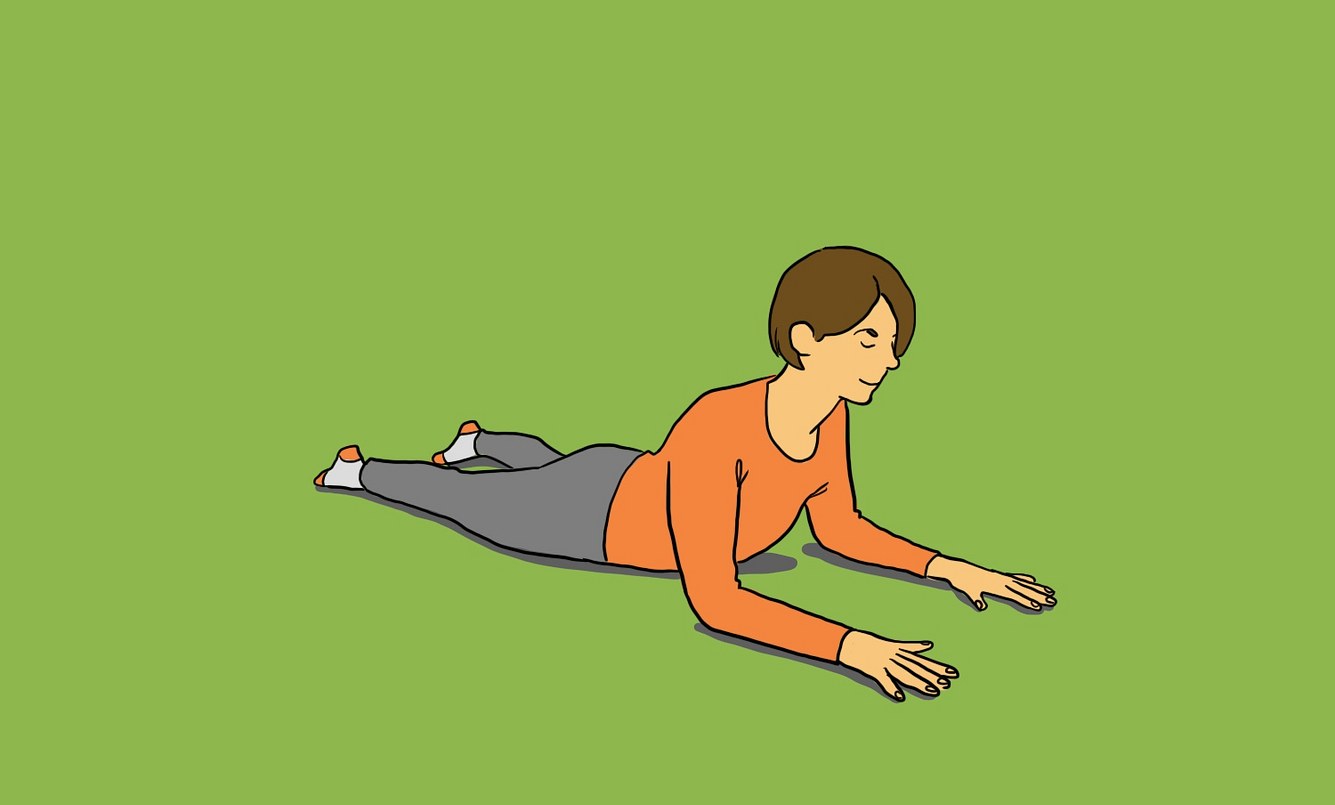 Yin-Yoga-Pose Sphinx als Illustration